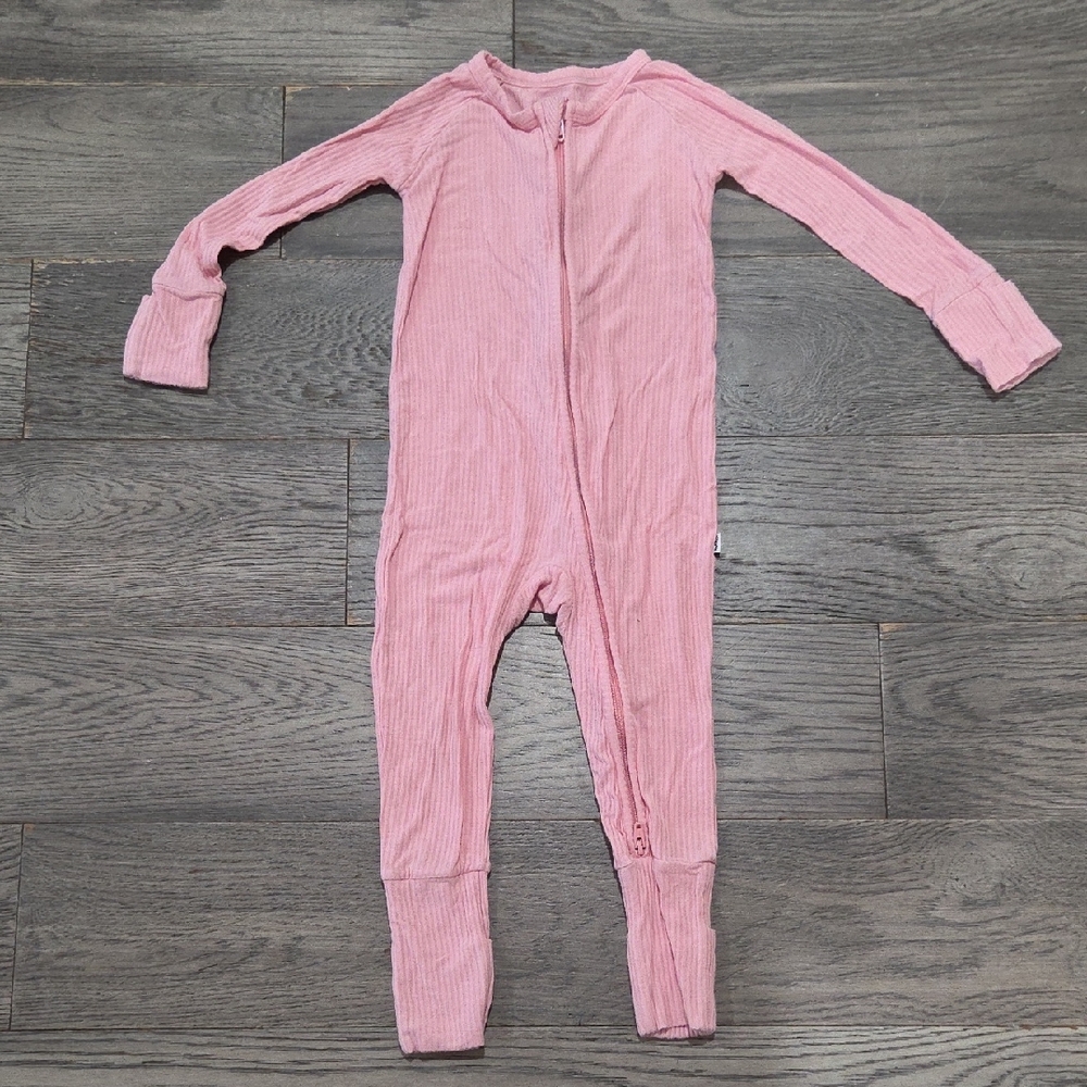 Little Sleepies Bubblegum Pink Ribbed Zippie